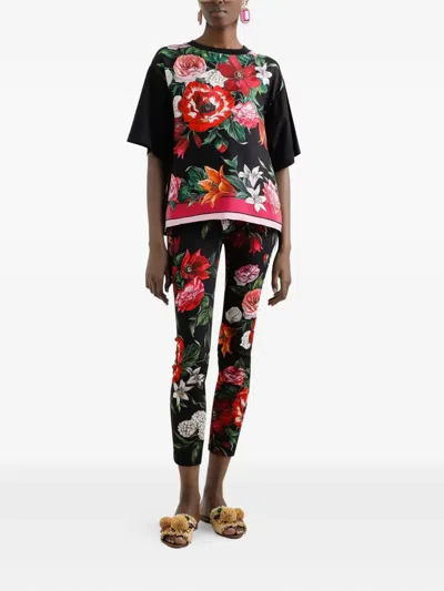 Dolce & Gabbana Cotton-silk T-shirt In Animal Print