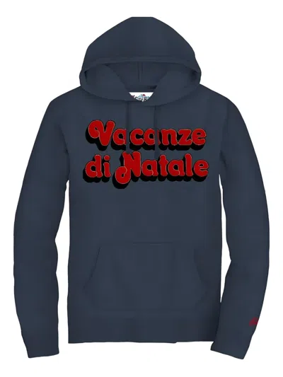 Mc2 Saint Barth Plaid Lettering Hoodie In Blue