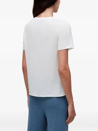 Osklen Shell-print Raw-edge T-shirt In White