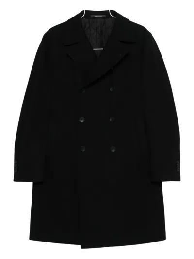 Tagliatore Arden Double-breasted Coat In Black