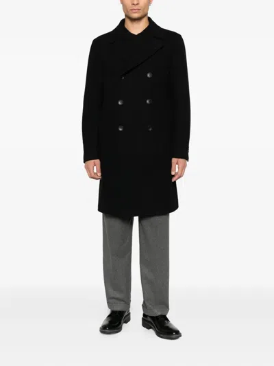 Tagliatore Arden Double-breasted Coat In Black