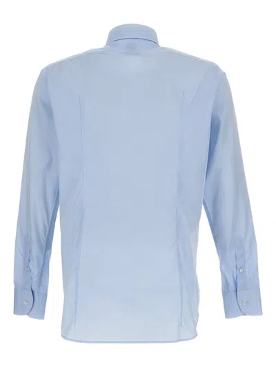 Bagutta Men Blue Classic Cotton Shirt In Blue