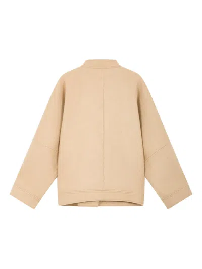 Max Mara Buckled Chaquetón Jacket In Brown