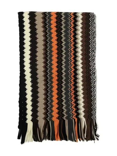 Missoni Zigzag-pattern Fringed Scarf In Multi