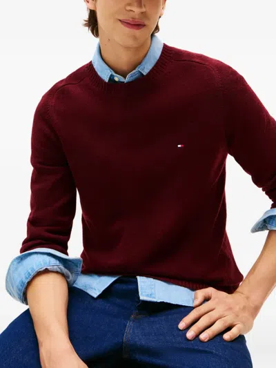 Tommy Hilfiger Logo Sweater In Red