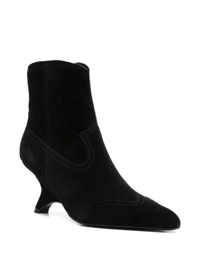 Simkhai Shadow High Heels Ankle Boots In Black Suede In Black
