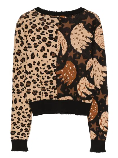Farm Rio Animal-print Cardigan In Brown