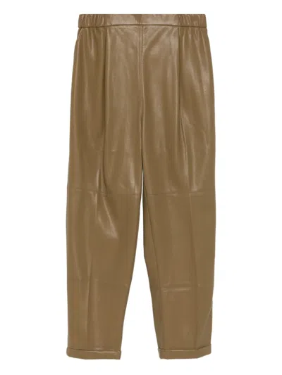 Mes Demoiselles Elasticated-waist Trousers In Brown
