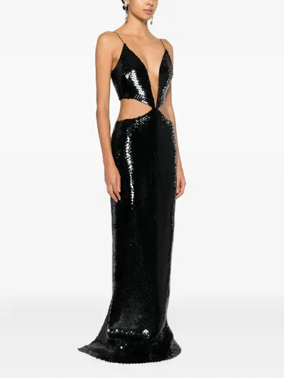 Monot Sequin Cutout Maxi Dress In Black
