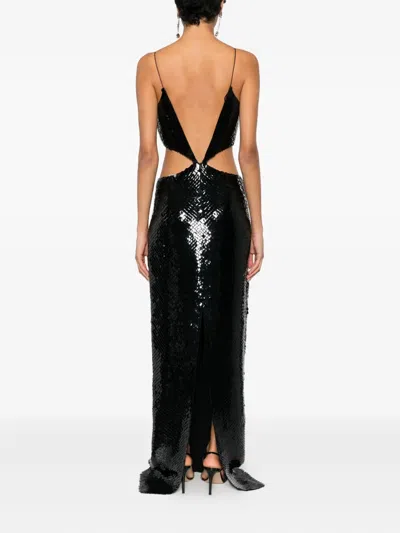 Monot Sequin Cutout Maxi Dress In Black