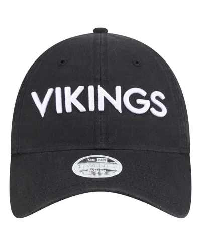 New Era Women's Black Minnesota Vikings Cece 9twenty Adjustable Hat In Black