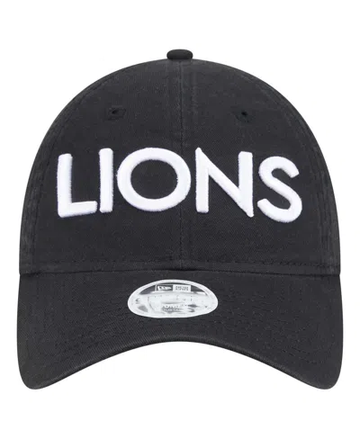 New Era Women's Black Detroit Lions Cece 9twenty Adjustable Hat In Black