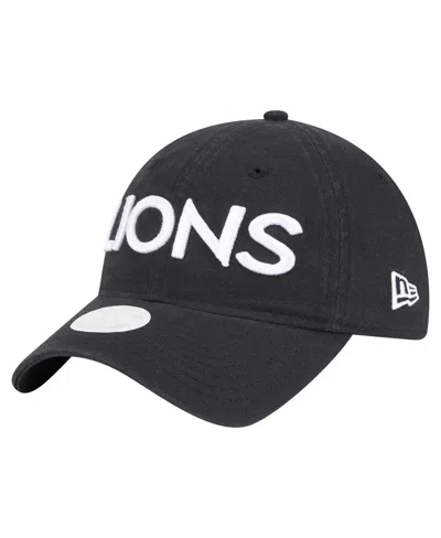 New Era Women's Black Detroit Lions Cece 9twenty Adjustable Hat In Black
