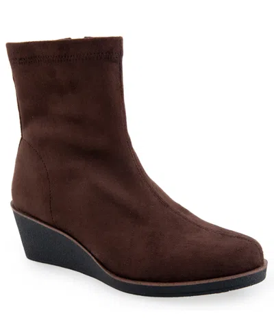 Aerosoles Women's Binnie Wedge Bootie In Brown