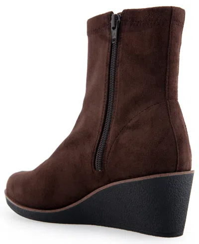 Aerosoles Women's Binnie Wedge Bootie In Brown