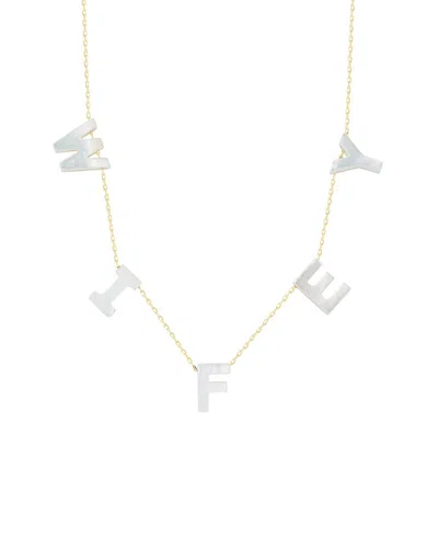 Sphera Milano 14k Over Silver Wifey Necklace In Brown