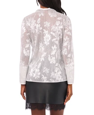 Vince Camuto Metallic Tunic Top In White