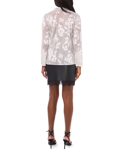 Vince Camuto Metallic Tunic Top In White