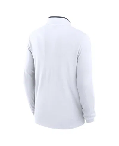 Jordan Men's White Michigan Wolverines Courtside Victory Dri-fit Half-zip Pullover Sweatshirt In White