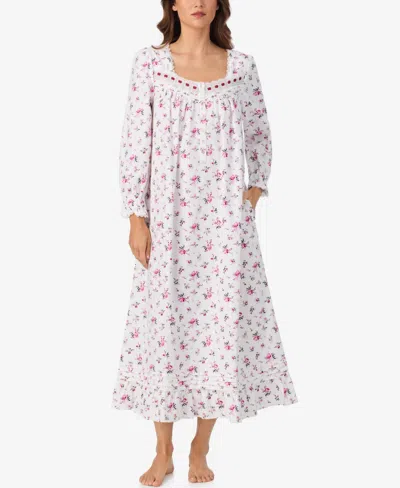 Eileen West Women's Cotton Flannel Long Sleeve Ballet Nightgown In Multi