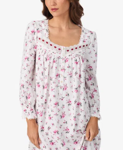 Eileen West Women's Cotton Flannel Long Sleeve Ballet Nightgown In Multi