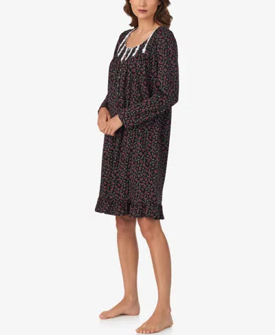 Eileen West Women's Long Sleeve Short Nightgown In Brown