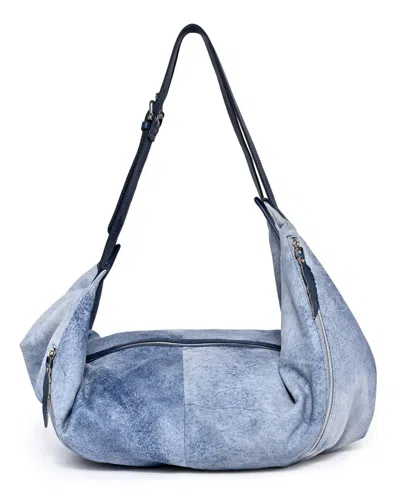 Old Trend Women's Lamb Leather Dorado Hobo Convert Backpack In Blue