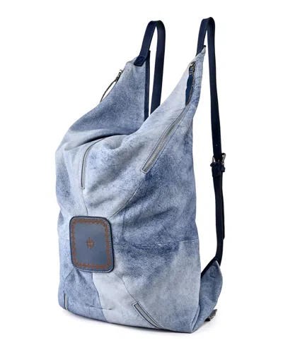 Old Trend Women's Lamb Leather Dorado Hobo Convert Backpack In Blue
