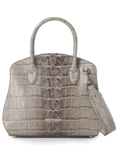 Brahmin Rosetta Small Satchel Bag In Gray