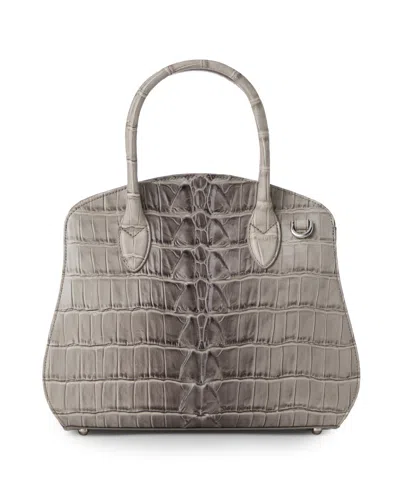Brahmin Rosetta Small Satchel Bag In Gray