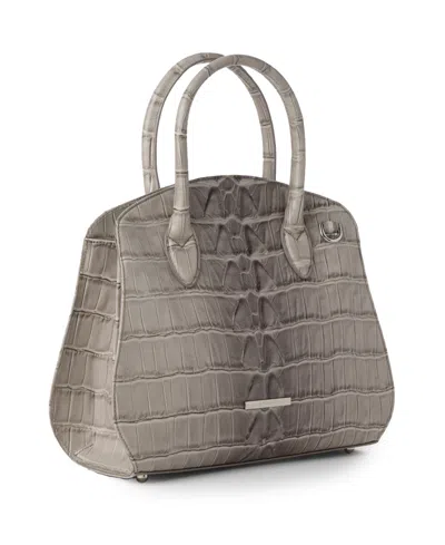Brahmin Rosetta Small Satchel Bag In Gray