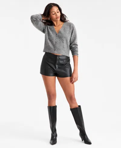 Bar Iii Women's Studded V-neck Cardigan Sweater, Macy's Exclusive In Gray