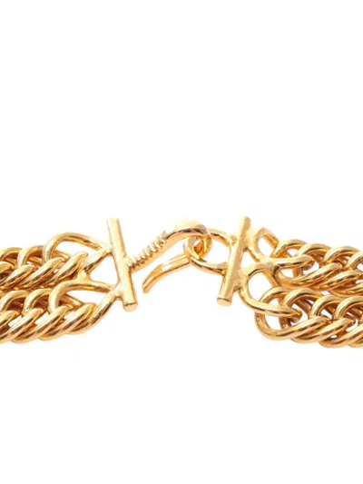 Pre-owned Chanel 1970-1980 Gold Plated 31 Rue Cambon Medallion Necklace Costume Necklace