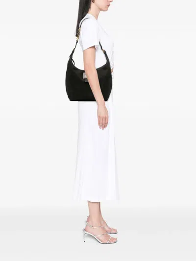 Pre-owned Fendi 2010-2025 Vitello Savana Forever Hobo Shoulder Bag In Black