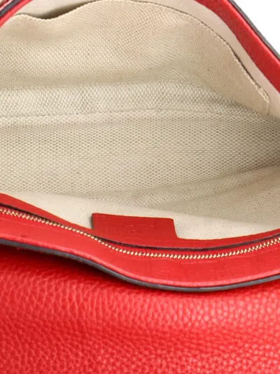 Pre-owned Gucci Soho Chain Leather Medium Crossbody Bag In Red
