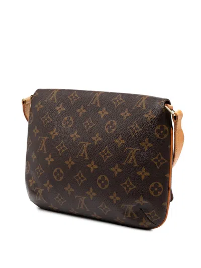 Pre-owned Louis Vuitton 2000 Monogram Musette Tango Short Strap Shoulder Bag In Brown