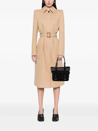 Pre-owned Loewe 2010-2025 Suede Braided Chain Pocket Tote Bag In Black