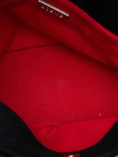 Pre-owned Loewe 2010-2025 Suede Braided Chain Pocket Tote Bag In Black