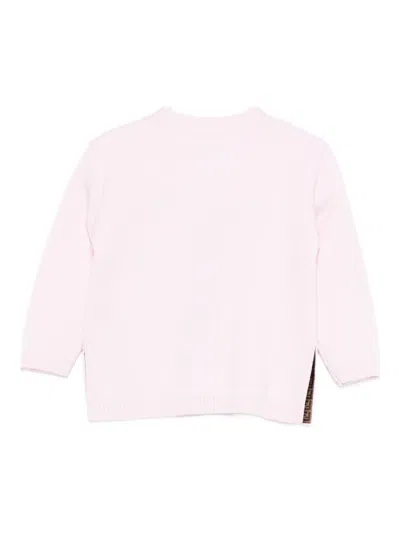 Fendi Button Trim Cardigan In Pink