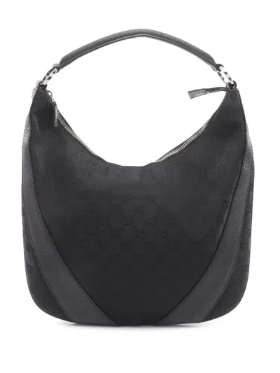 Pre-owned Gucci 2000-2015 Gg Canvas Hobo Bag In Black