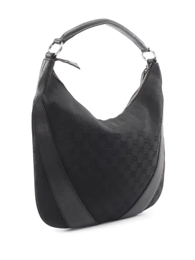 Pre-owned Gucci 2000-2015 Gg Canvas Hobo Bag In Black