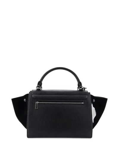 Pre-owned Celine Trapeze Bag Leather Small Satchel In Black