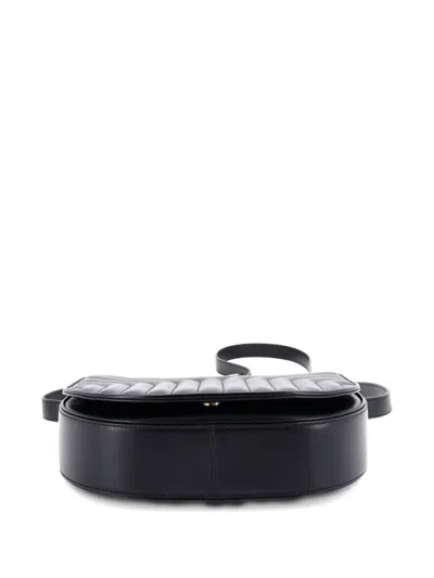 Pre-owned Saint Laurent Joan Matelasse Chevron Leather Medium Satchel In Black