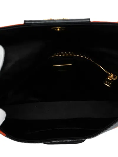 Pre-owned Prada 2000-2025 Sequin Embellished Righe Clutch Bag In Black