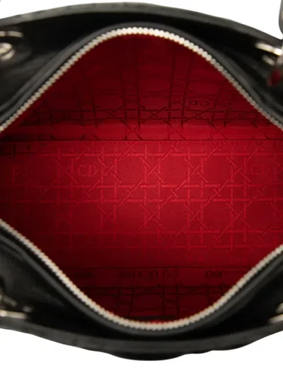 Pre-owned Dior 2004 Medium Lambskin Cannage Lady  Satchel In Black