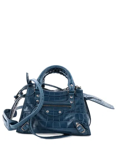 Pre-owned Balenciaga Neo Cagole City Bag Leather Xs Shoulder Bag In Blue