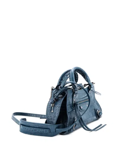 Pre-owned Balenciaga Neo Cagole City Bag Leather Xs Shoulder Bag In Blue