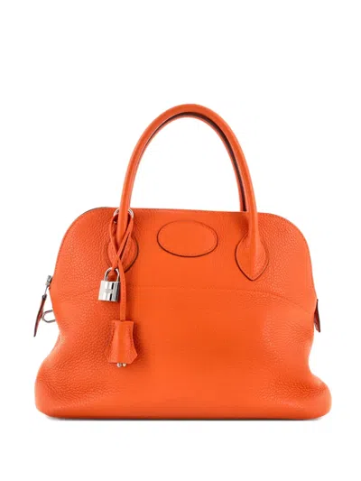 Pre-owned Hermes Bolide Bag Clemence 31 Satchel In Orange