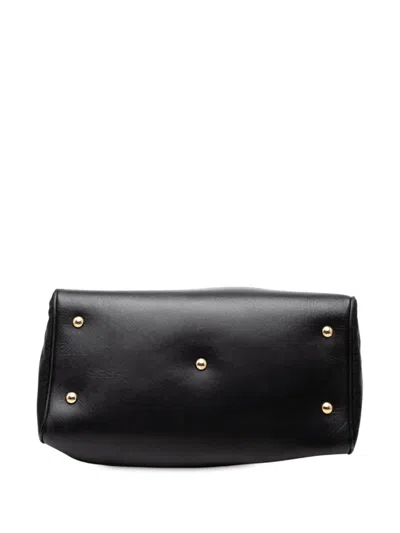 Pre-owned Ferragamo 2010-2025 Nylon Gancini Satchel In Black