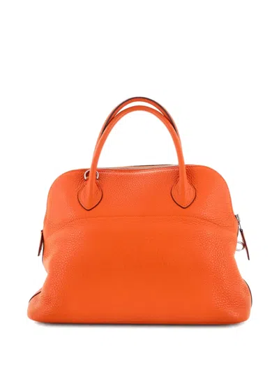 Pre-owned Hermes Bolide Bag Clemence 31 Satchel In Orange